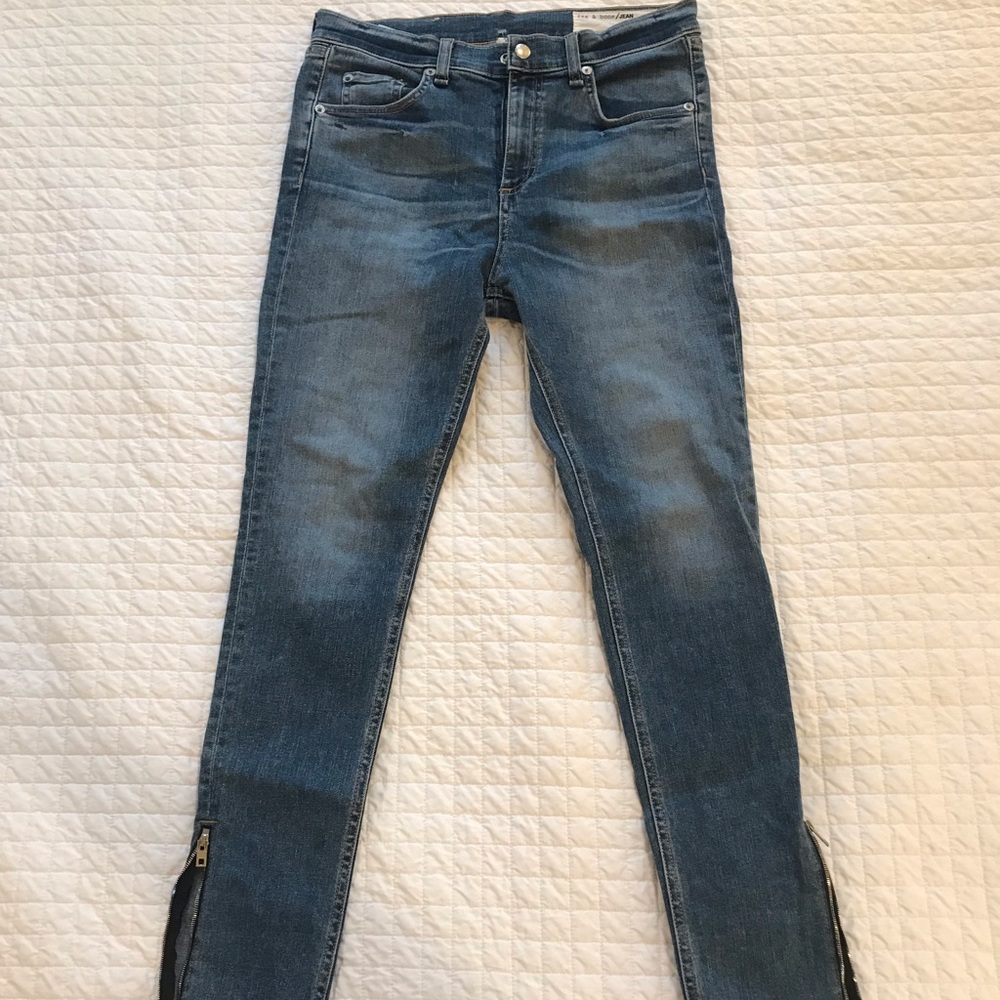 Rag and Bone Jeans with Zippered Legs 28